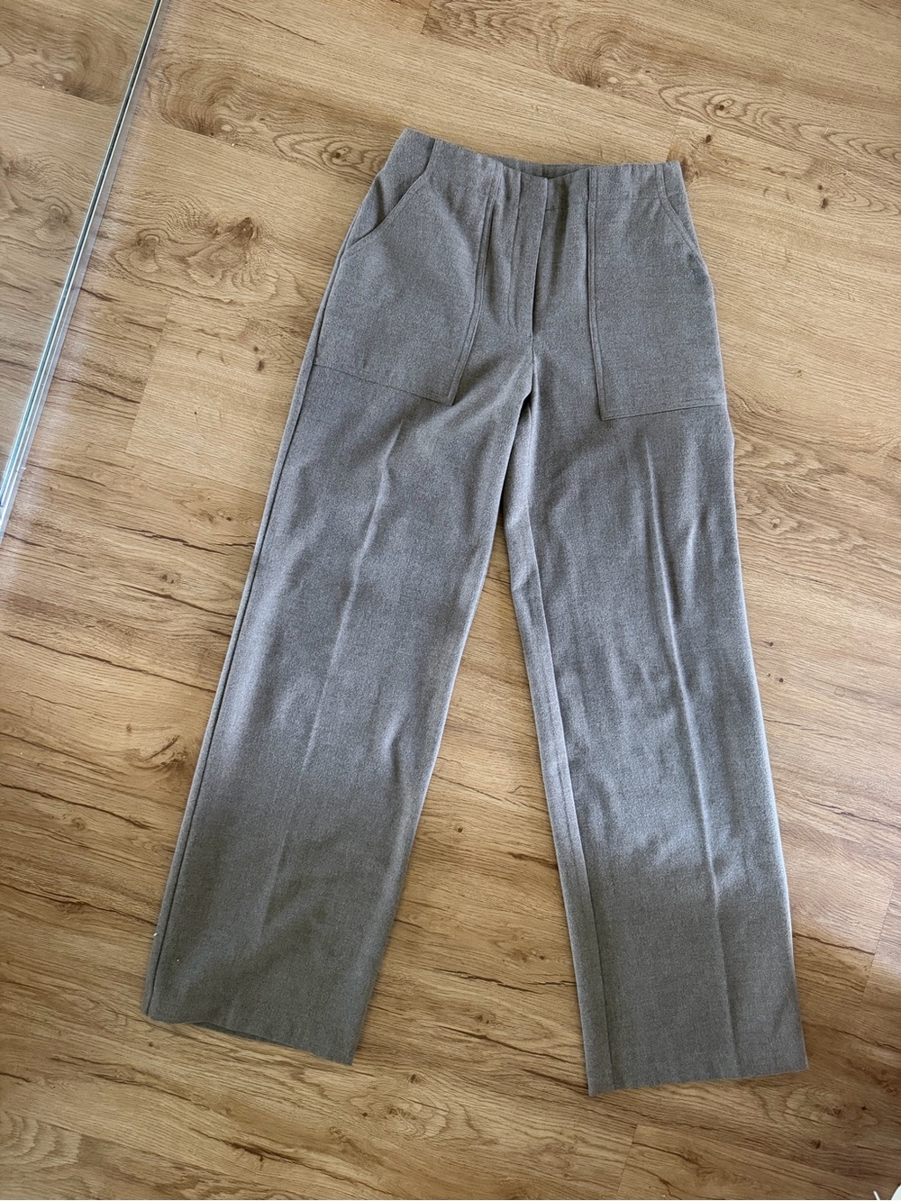 Tailored Gray Straight-Leg Pants